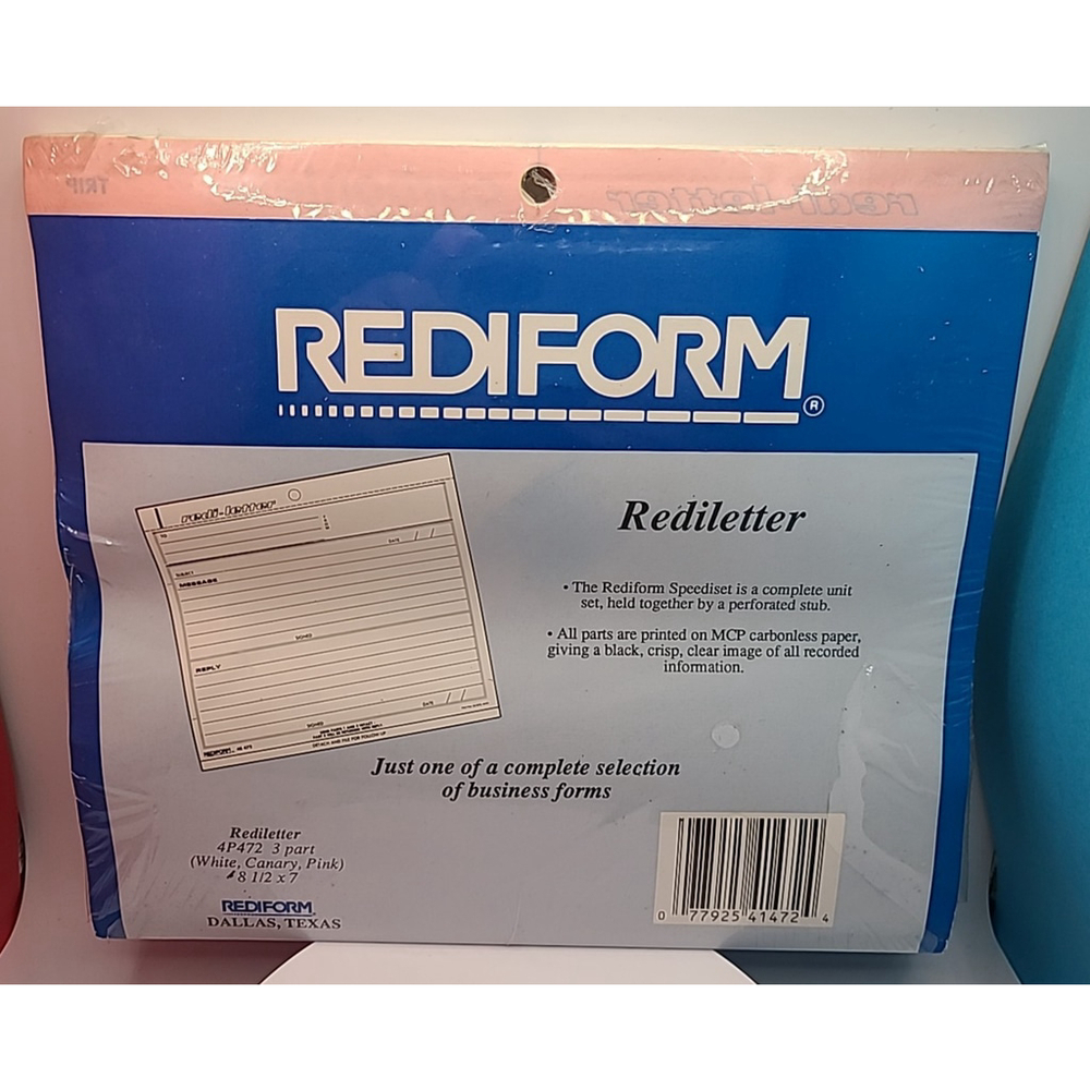 Rediform 50 Carbonless Speedisets "Rediletter" 4P472 8-1/2" x 7" 3 part New